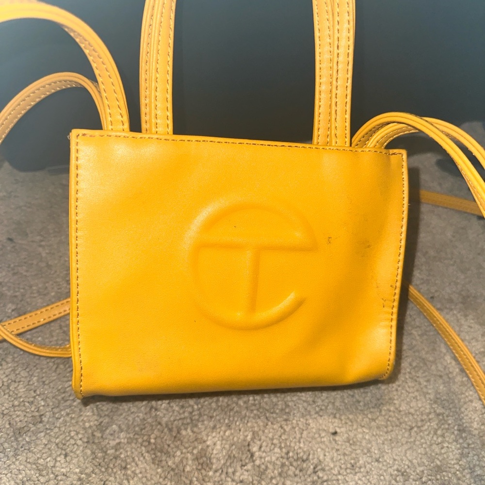 Telfar Yellow Mini Bag with Embossed Logo and Versatile Strap - Picture 3 of 4